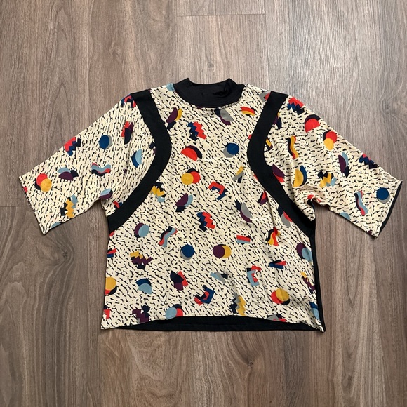 Tops - Yue hwa silk retro batwing short sleeve top